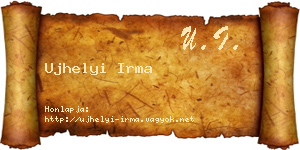 Ujhelyi Irma névjegykártya